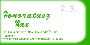 honoratusz max business card